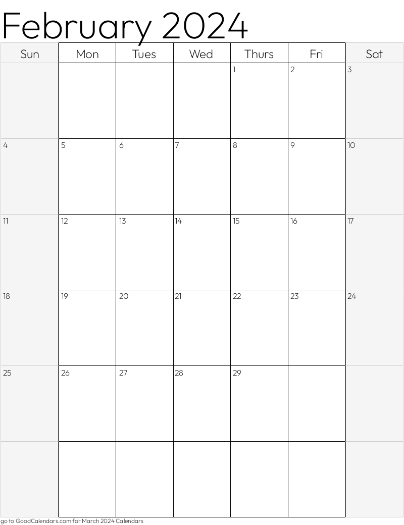 February 2024 Free Calendar Template Google Sheets Broward Schools